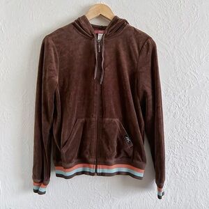 Vintage Anne Klein Brown Velvet Track Jacket Size L